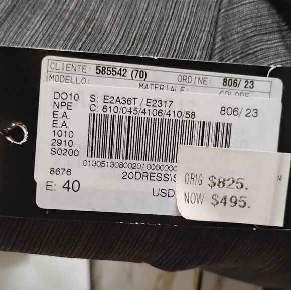 🆕 Emporio Armani Gray Linen Convertible Dress with Strap, Taglia 40, Size 8 - Picture 7 of 13